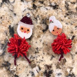 Baublebar Santa & Mrs. Claus beaded earrings